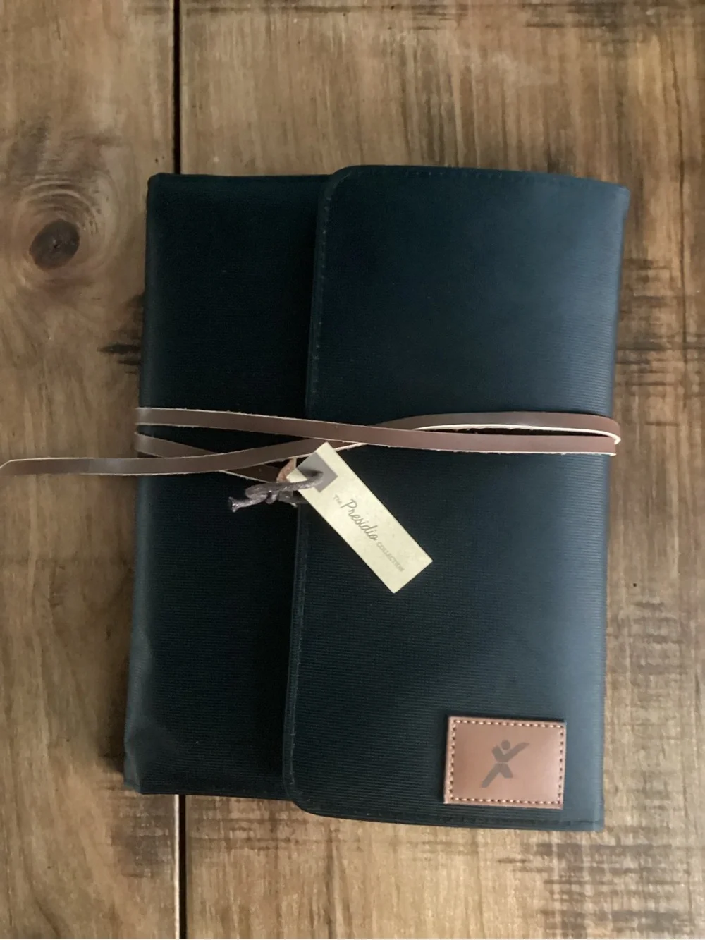 Travel Folio Passport Holder with Brown Leather Strap